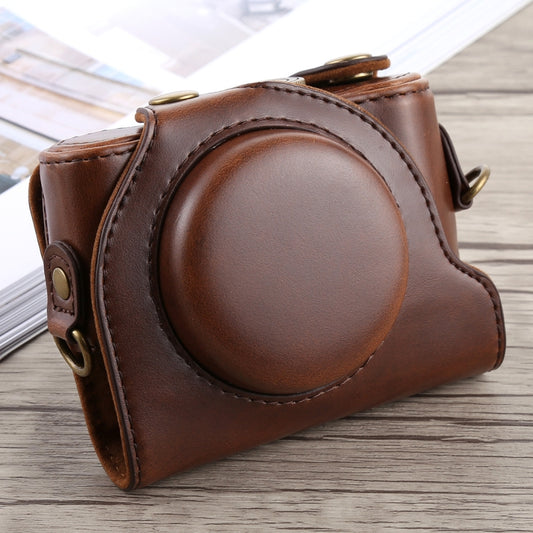 Full Body Camera PU Leather Case Bag with Strap for Sony DSC-HX90(Coffee) by bashfashion