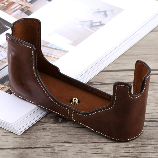 1/4 inch Thread PU Leather Camera Half Case Base for Leica M9 (Coffee) by bashfashion