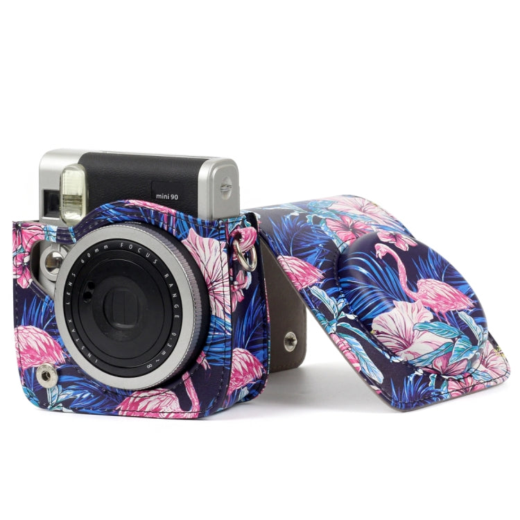 Flamingo Pattern PU Leather Protective Camera Case Bag For FUJIFILM Instax Mini90 Camera by bashfashion