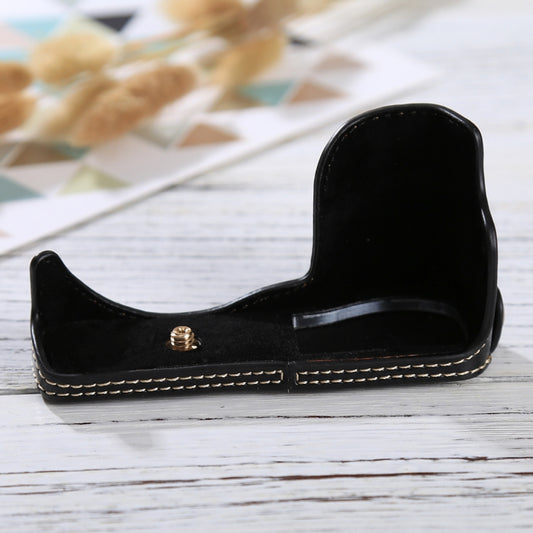 1/4 inch Thread PU Leather Camera Half Case Base for Sony ILCE-5100 / A5100(Black) by bashfashion