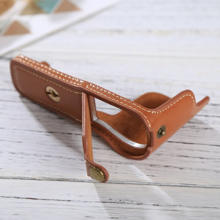 1/4 inch Thread PU Leather Camera Half Case Base for Sony ILCE-5100 / A5100(Brown) by bashfashion