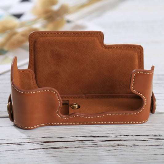 1/4 inch Thread PU Leather Camera Half Case Base for FUJIFILM X-E3(Brown) by bashfashion