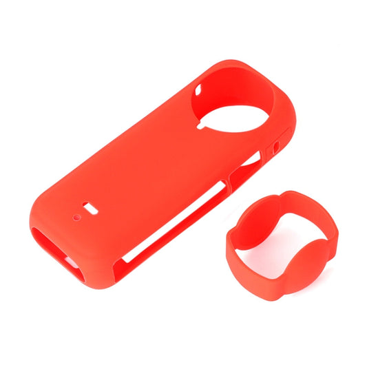 For Insta360 X4 Silicone Protective Case with Lens Cover (Red) by bashfashion