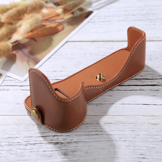 1/4 inch Thread PU Leather Camera Half Case Base for Sony A7S2 / A7R2 / A7K2 / A7 II(Brown) by bashfashion
