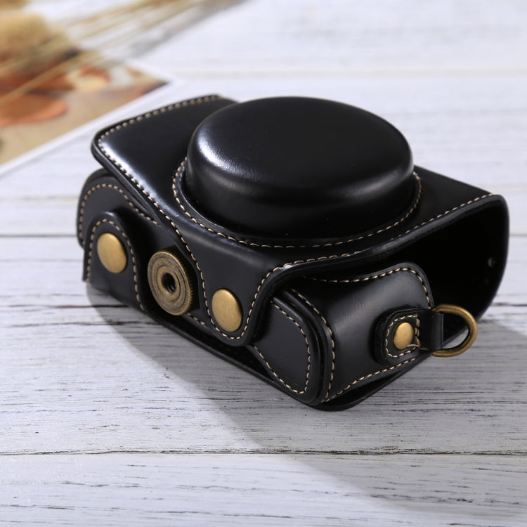 Full Body Camera PU Leather Camera Case Bag with Strap for Canon PowerShot G7 X Mark II (Black) by bashfashion