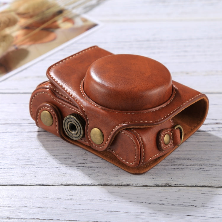 Full Body Camera PU Leather Camera Case Bag with Strap for Canon PowerShot G7 X Mark II (Brown) by bashfashion