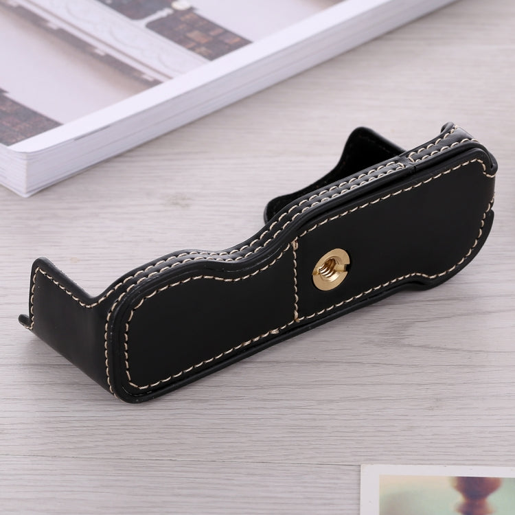 1/4 inch Thread PU Leather Camera Half Case Base for FUJIFILM X-A5 / X-A20(Black) by bashfashion