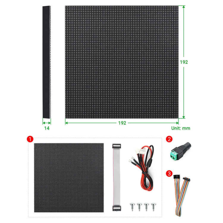 Waveshare RGB Full-Color LED Matrix Panel, 3mm Pitch, 64 x 64 Pixels, Adjustable Brightness by WAVESHARE