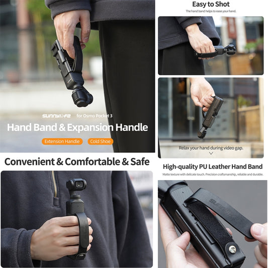 For DJI OSMO Pocket 3 Sunnylife Hand Band Protective Frame Cold Shoe Extension Handle Cover (Black) by Sunnylife