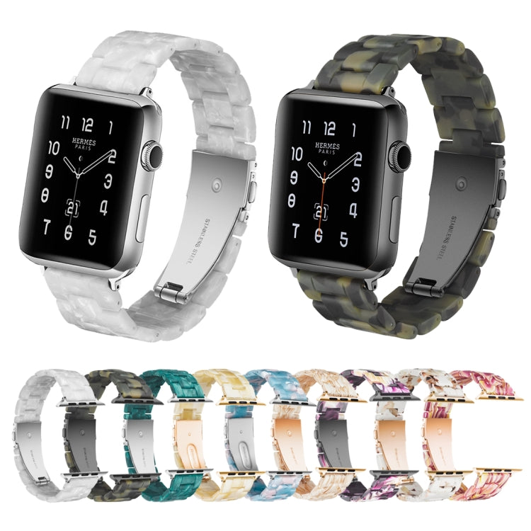 Simple Fashion Resin Watch Band for Apple Watch Series 5 & 4 40mm & Series 3 & 2 & 1 38mm(Nougat) by bashfashion