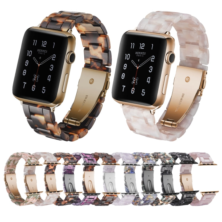 Simple Fashion Resin Watch Band for Apple Watch Series 5 & 4 44mm & Series 3 & 2 & 1 42mm(Blue Ocean) by bashfashion