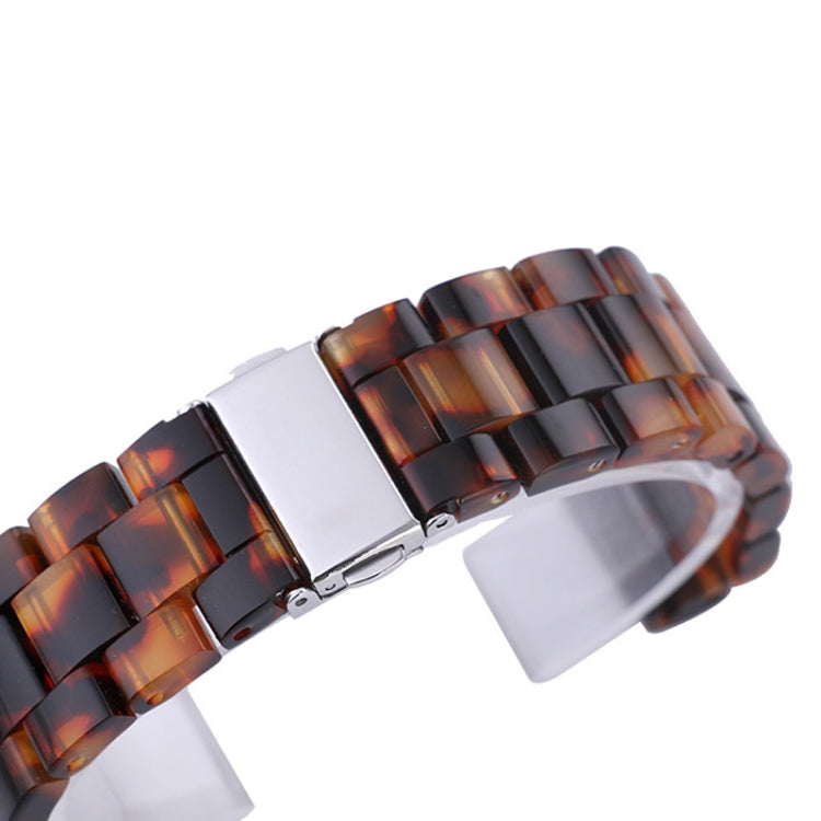 Tortoiseshell Pattern Simple Fashion Resin Watch Band for 20mm Connection Smart Watch by bashfashion