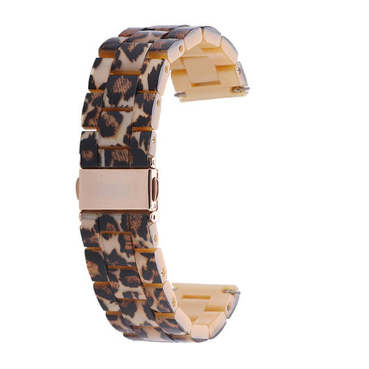 Leopard Pattern Gold Buckle Simple Fashion Resin Watch Band for 20mm Connection Smart Watch by bashfashion