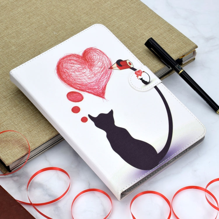 Colored Pattern Drawing Horizontal Flip PU Leather Case with Three-folding Holder for 8 inch Tablet PC(Love cats) by bashfashion
