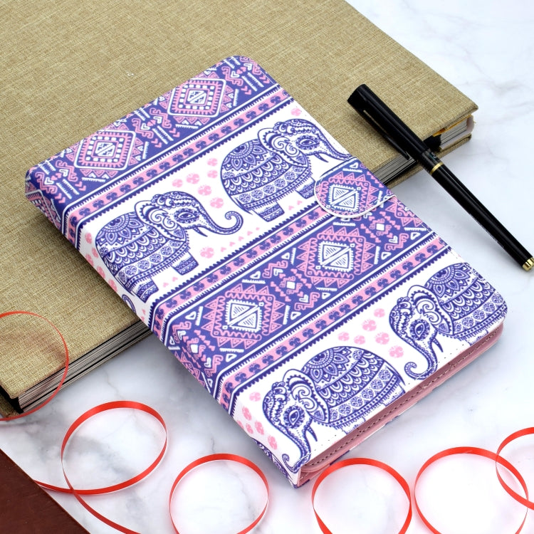 Colored Pattern Drawing Horizontal Flip PU Leather Case with Three-folding Holder for 8 inch Tablet PC(Totem elephants) by bashfashion