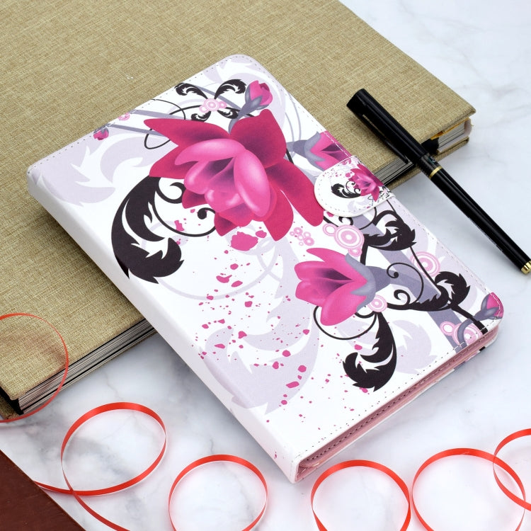 Colored Pattern Drawing Horizontal Flip PU Leather Case with Three-folding Holder for 8 inch Tablet PC(Flower) by bashfashion