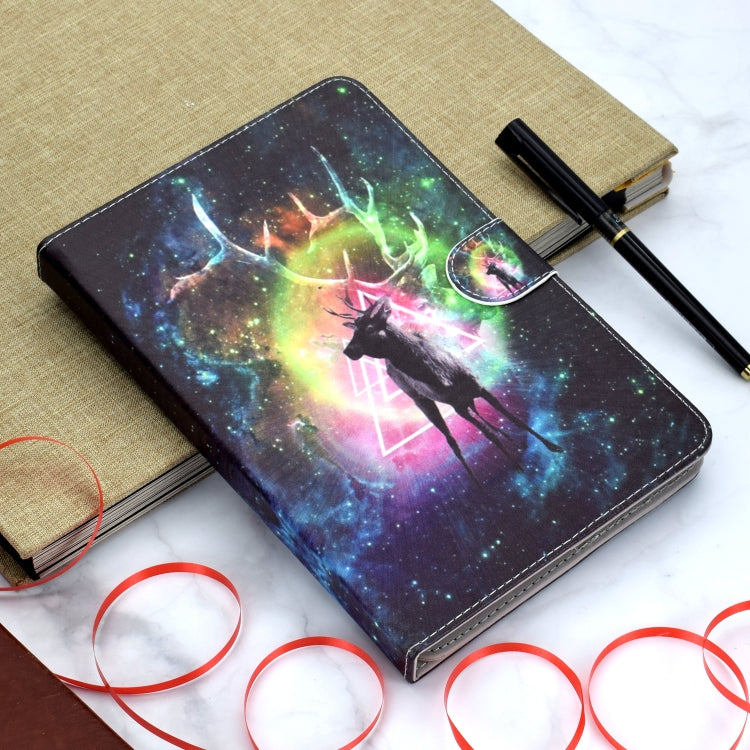 Colored Pattern Drawing Horizontal Flip PU Leather Case with Three-folding Holder for 8 inch Tablet PC(Nebula deer) by bashfashion
