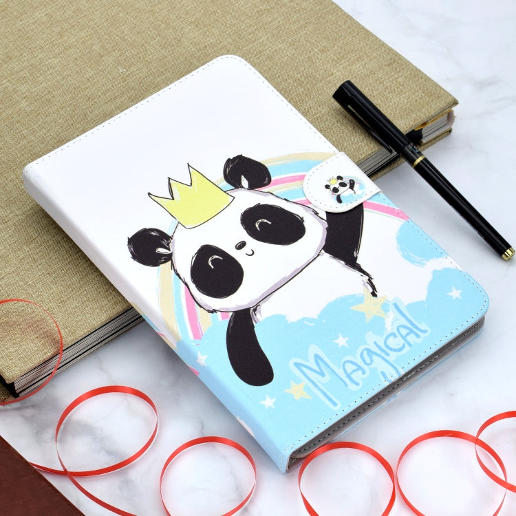 Colored Pattern Drawing Horizontal Flip PU Leather Case with Three-folding Holder for 10 inch Tablet PC(Crown of panda) by bashfashion