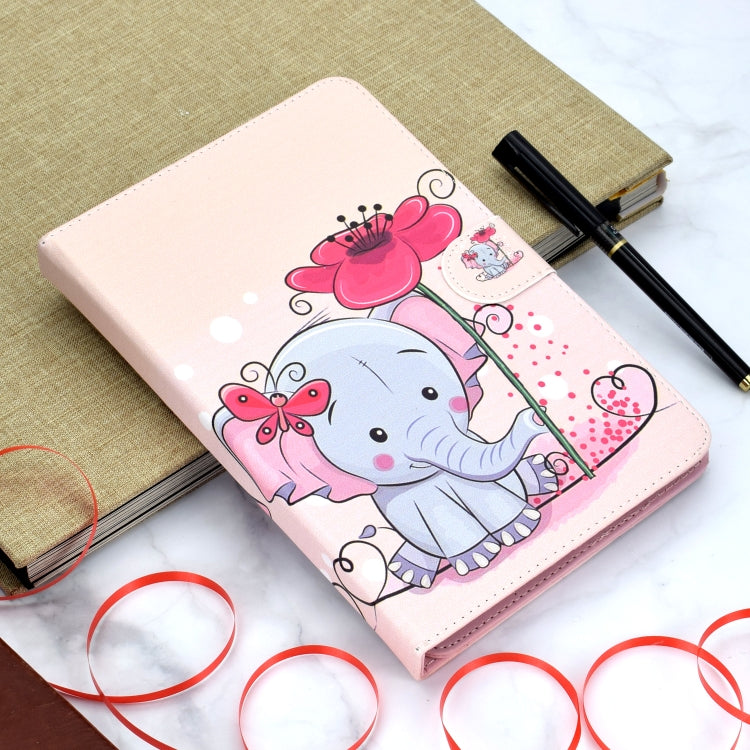 Colored Pattern Drawing Horizontal Flip PU Leather Case with Three-folding Holder for 10 inch Tablet PC(Elephant flowers) by bashfashion