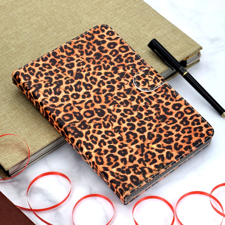 Colored Pattern Drawing Horizontal Flip PU Leather Case with Three-folding Holder for 10 inch Tablet PC(Yellow leopard grain) by bashfashion