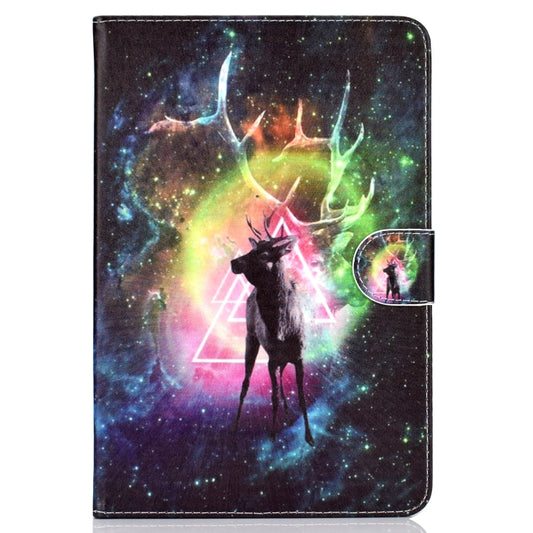 Colored Pattern Drawing Horizontal Flip PU Leather Case with Three-folding Holder for 10 inch Tablet PC(Nebula deer) by bashfashion