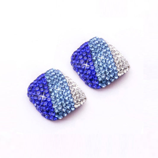 2 PCS Crystal Fake Nail Art Tips Rhinestone Full Cover Toenails Decals Stickers(NO:22) by bashfashion