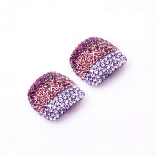 2 PCS Crystal Fake Nail Art Tips Rhinestone Full Cover Toenails Decals Stickers(NO:24) by bashfashion