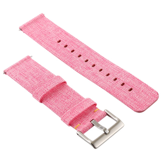 Simple Fashion Canvas Watch Band for Fitbit Versa / Versa 2(Pink) by bashfashion