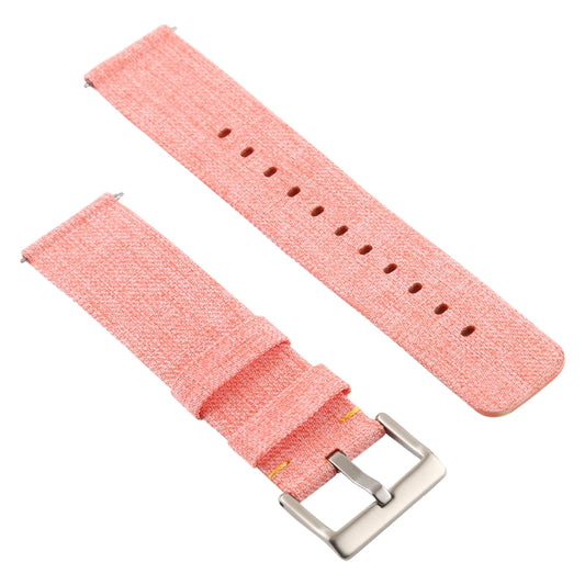 Simple Fashion Canvas Watch Band for Fitbit Versa / Versa 2(Coral) by bashfashion