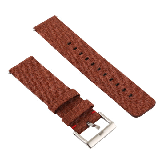 Simple Fashion Canvas Watch Band for Fitbit Versa / Versa 2(Brown) by bashfashion