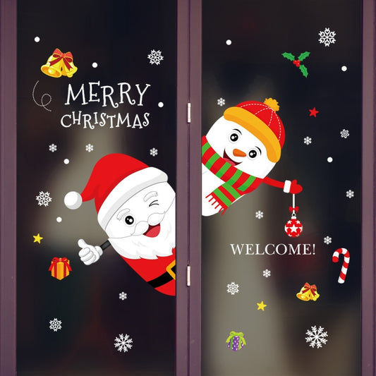 Window Glass Door Removable Christmas Festival Wall Sticker Decoration(6253) by bashfashion
