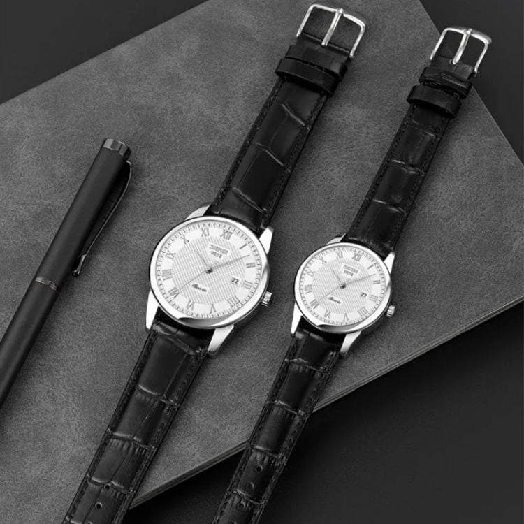 SKMEI 9058 Multifunctional Outdoor Fashion Waterproof Silver Shell Quartz Wrist Watch (Women Style Silver Face Black Strap) by SKMEI