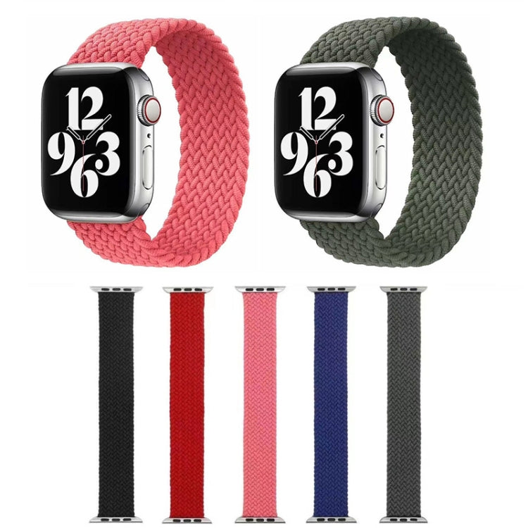 Single-turn Nylon Woven Watch Band For Apple Watch Series 7 41mm / 6 & SE & 5 & 4 40mm / 3 & 2 & 1 38mm, Size:M(Pink) by bashfashion