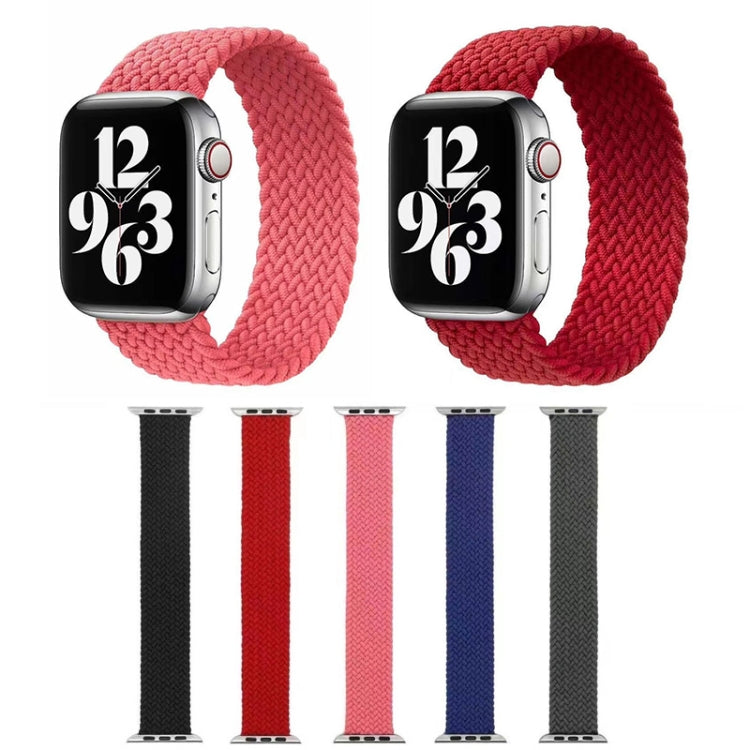 Single-turn Nylon Woven Watch Band For Apple Watch Series 9&8&7 41mm / SE 3&SE 2&6&SE&5&4 40mm / 3&2&1 38mm, Size:L(Black) by bashfashion