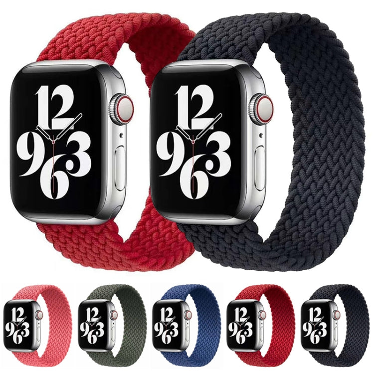 Single-turn Nylon Woven Watch Band For Apple Watch Series 7 45mm / 6 & SE & 5 & 4 44mm / 3 & 2 & 1 42mm, Size:S(Black) by bashfashion