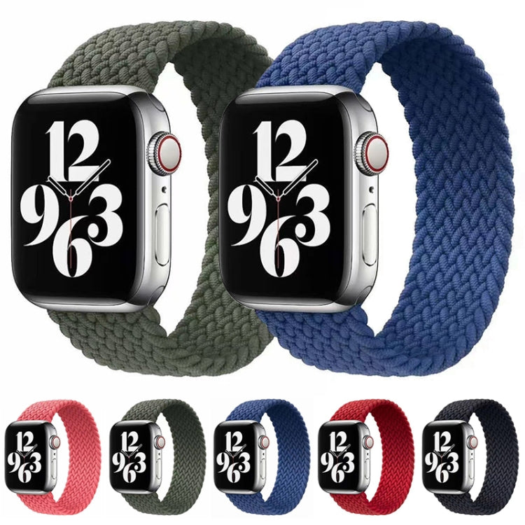 Single-turn Nylon Woven Watch Band For Apple Watch Series 7 45mm / 6 & SE & 5 & 4 44mm / 3 & 2 & 1 42mm, Size:M(Blue) by bashfashion