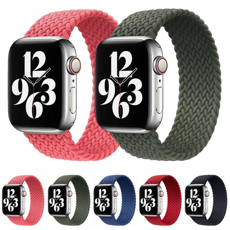 Single-turn Nylon Woven Watch Band For Apple Watch Ultra 49mm&Watch Ultra 2 49mm / Series 9&8&7 45mm / SE 3&SE 2&6&SE&5&4 44mm / 3&2&1 42mm, Size:L(Green) by bashfashion