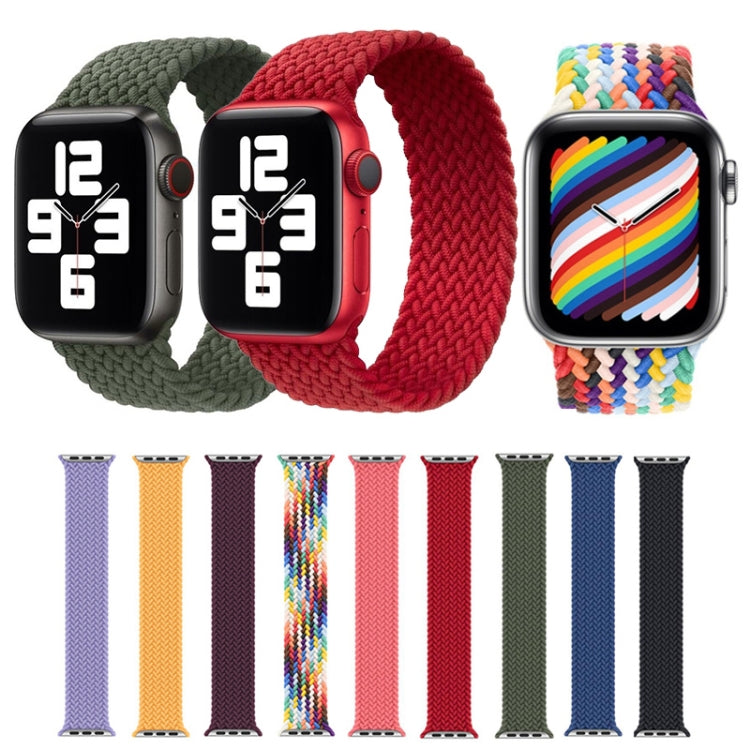 Nylon Single-turn Braided Watch Band For Apple Watch Series 9&8&7 41mm / SE 3&SE 2&6&SE&5&4 40mm / 3&2&1 38mm, Length:S 130mm(Blue) by bashfashion