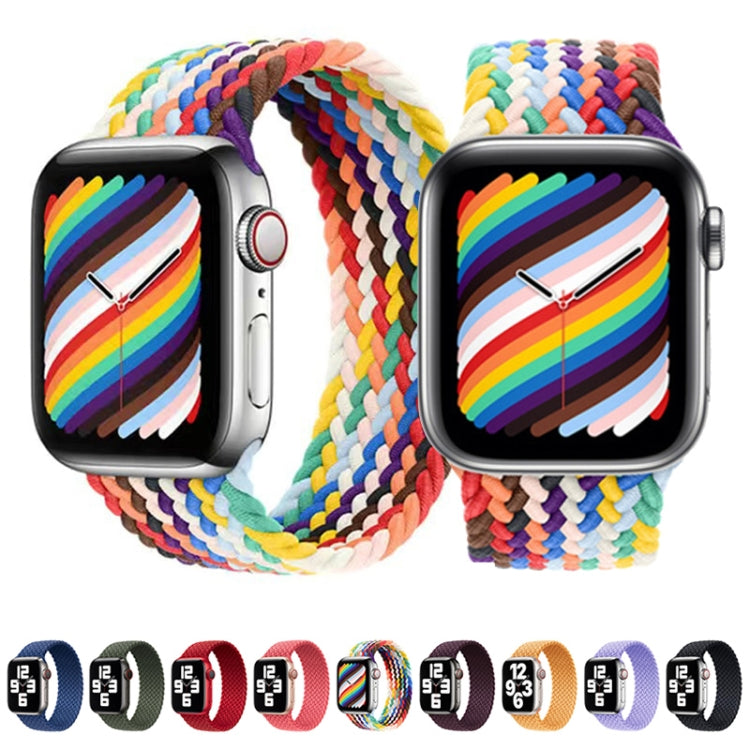 Nylon Single-turn Braided Watch Band For Apple Watch Ultra 49mm&Watch Ultra 2 49mm / Series 9&8&7 45mm / SE 3&SE 2&6&SE&5&4 44mm / 3&2&1 42mm, Length:S 138mm(Red) by bashfashion