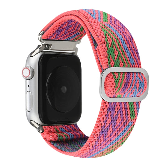 Metal Japanese Buckle Elastic Nylon Watch Band For Apple Watch Series 9&8&7 41mm / SE 3&SE 2&6&SE&5&4 40mm / 3&2&1 38mm(16) by bashfashion
