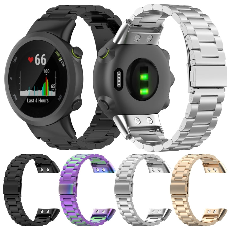 For Garmin Forerunner 35 / 30 Universal Three Beads Stainless Steel Watch Band(Silver) by bashfashion