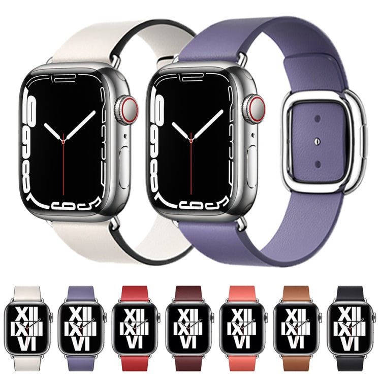 Modern Style Leather Watch Band For Apple Watch 42mm / 41mm / 40mm / 38mm(Purple) by bashfashion