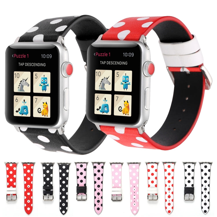 Fashion Dot Series Watch Band For Apple Watch Series 9&8&7 41mm / SE 3&SE 2&6&SE&5&4 40mm / 3&2&1 38mm(Red White) by bashfashion