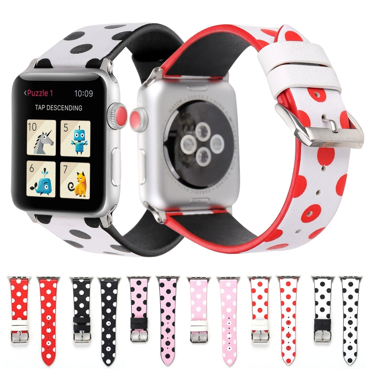 Fashion Dot Series Watch Band For Apple Watch Ultra 49mm&Watch Ultra 2 49mm / Series 9&8&7 45mm / SE 3&SE 2&6&SE&5&4 44mm / 3&2&1 42mm(Red White) by bashfashion