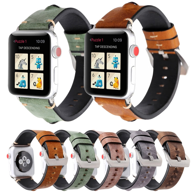 Retro Big Eyes Leather Watch Band For Apple Watch Ultra 49mm&Watch Ultra 2 49mm / Series 9&8&7 45mm / SE 3&SE 2&6&SE&5&4 44mm / 3&2&1 42mm(Gray) by bashfashion