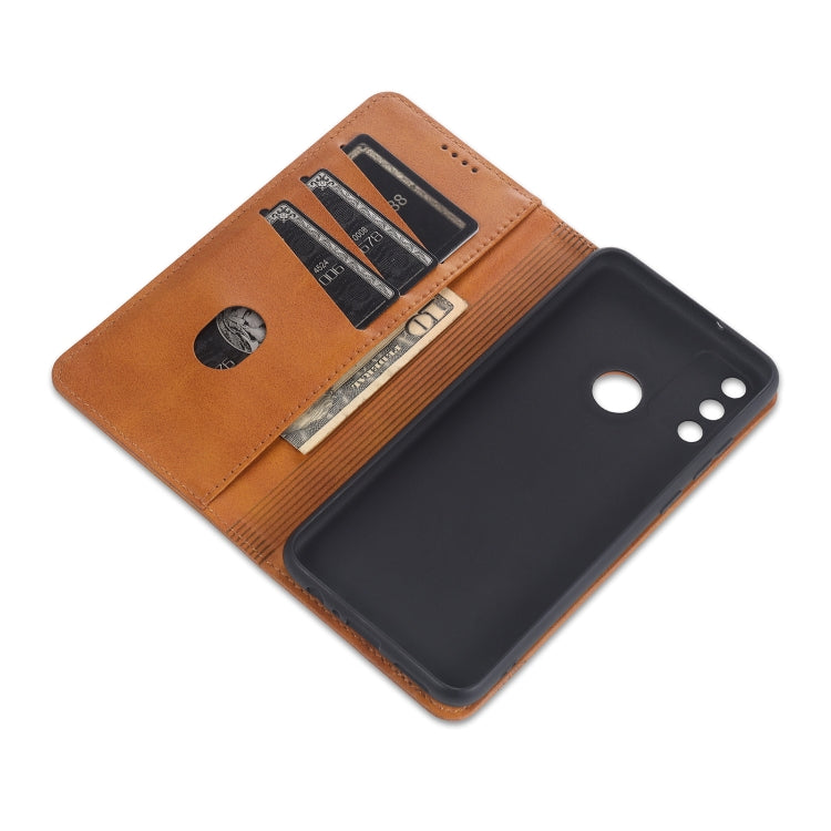 For Huawei Honor 9A AZNS Magnetic Calf Texture Horizontal Flip Leather Case with Card Slots & Holder & Wallet(Red) by AZNS