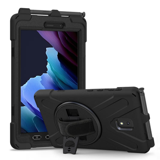 For Samsung Galaxy Tab active 3 T570 / T575 8.0 Shockproof Colorful Silicone + PC Protective Case with Holder & Shoulder Strap & Hand Strap(Black) by bashfashion