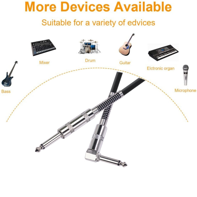 TC048SL 6.35mm Plug Straight to Elbow Electric Guitar Audio Cable, Cable Length:10m by bashfashion