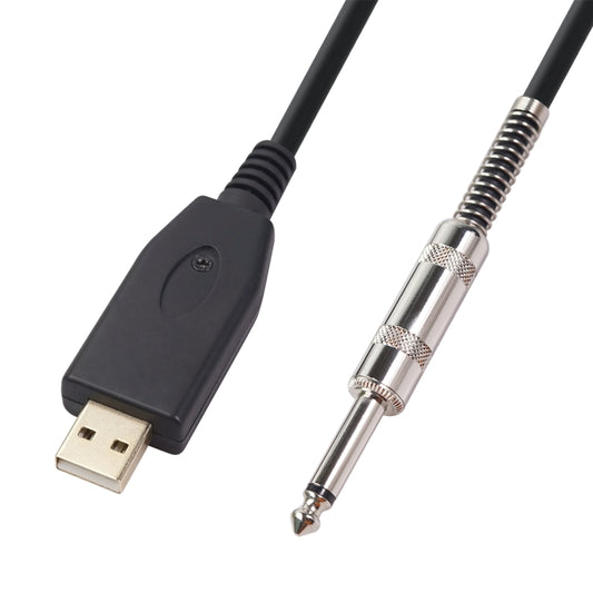 US48S USB to 6.35mm Electric Guitar Recording Cable, Cable Length:3m by bashfashion