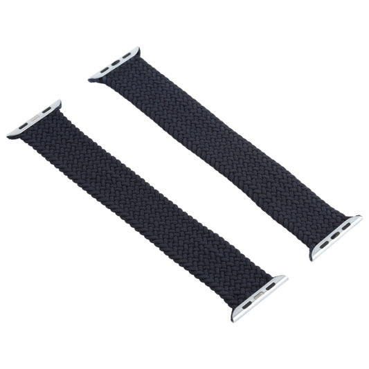 Mixed Color Nylon Braided Single Loop Watch Band For Apple Watch Series 7 41mm / 6 & SE & 5 & 4 40mm / 3 & 2 & 1 38mm, Size:L(Charcoal) by bashfashion